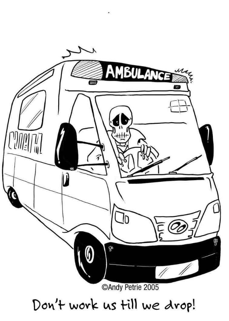 Coloriage d'une ambulance sur fond simple