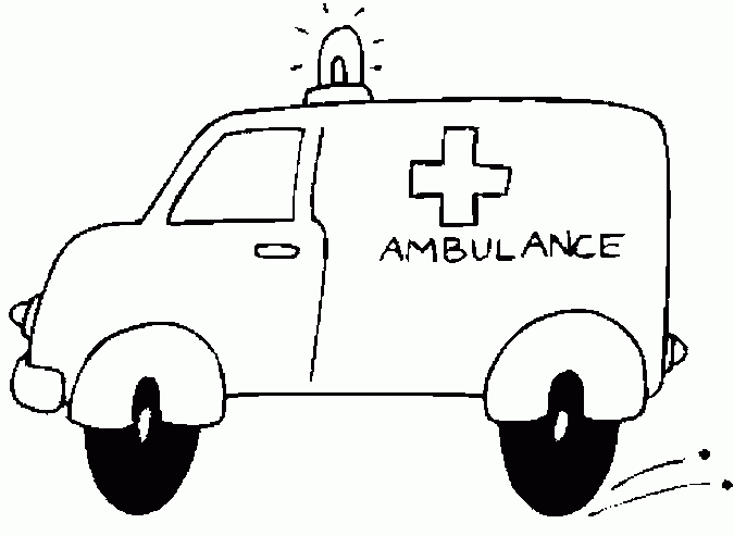 Coloriage d'une ambulance sur fond simple