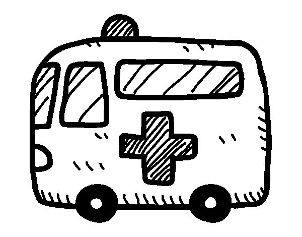 Coloriage d'une ambulance sur fond simple
