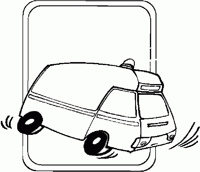 Coloriage d'une ambulance sur un fond simple