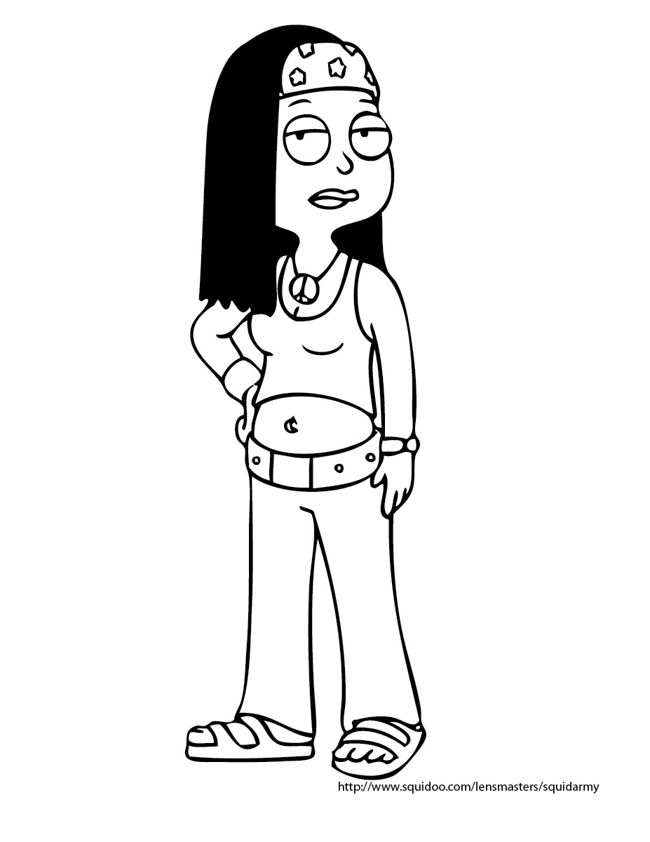 Coloriage d'American Dad avec Stan et son décor familier