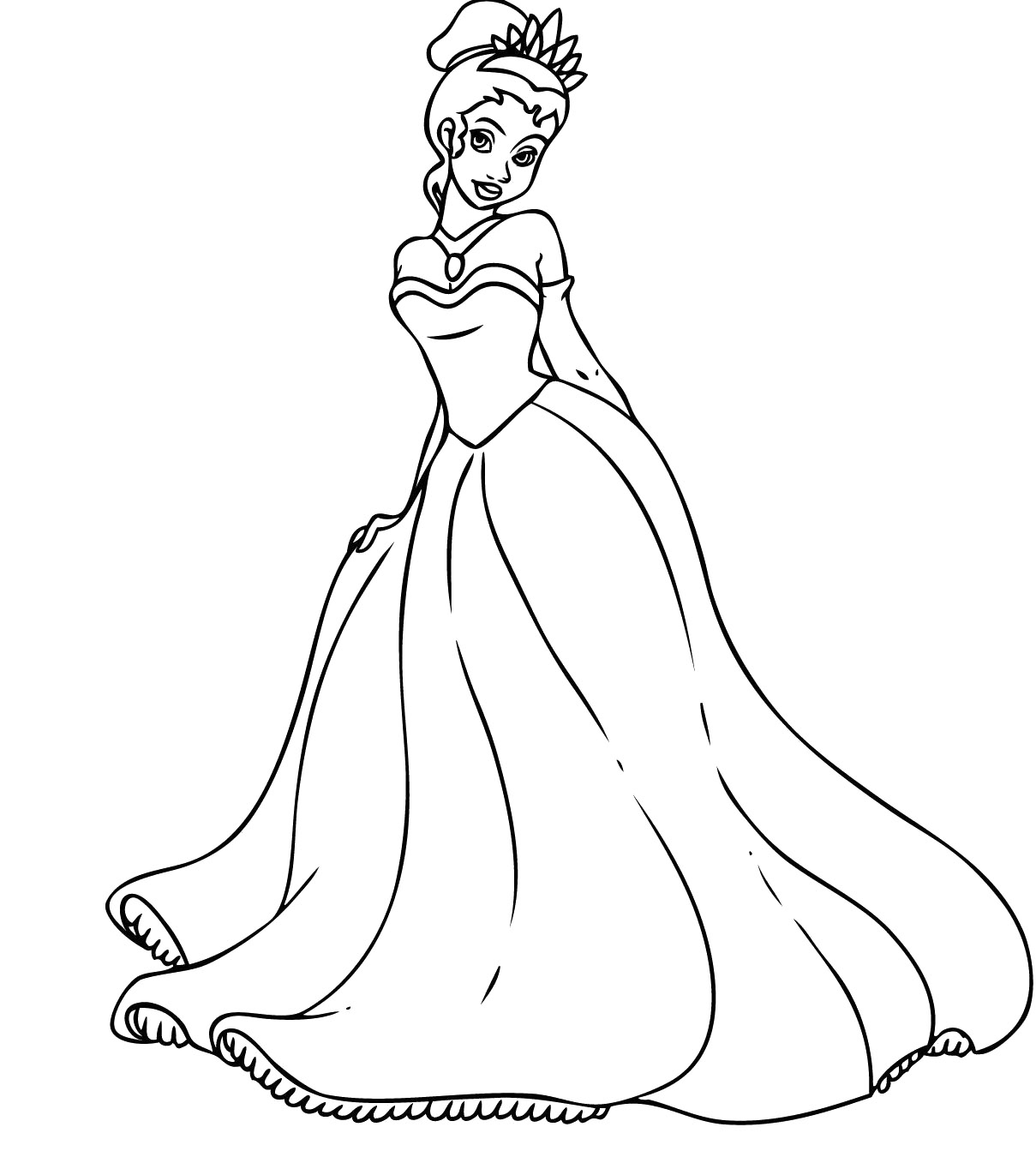 Anastasia en robe de bal, entourée de détails floraux