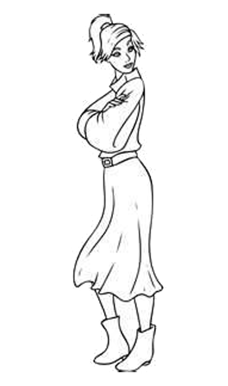 Coloriage d’Anastasia et ses compagnons dans un décor romantique