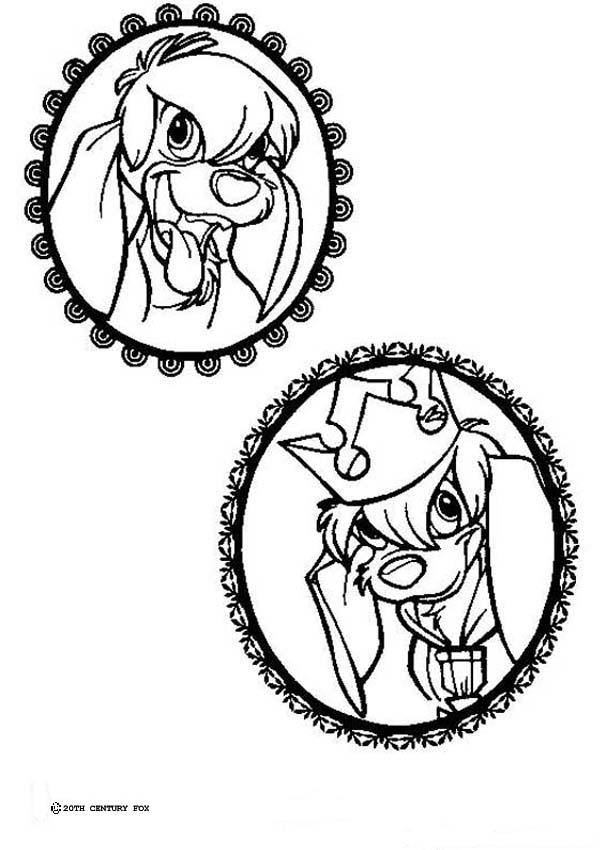 Coloriage d'Anastasia avec des éléments de la cour impériale