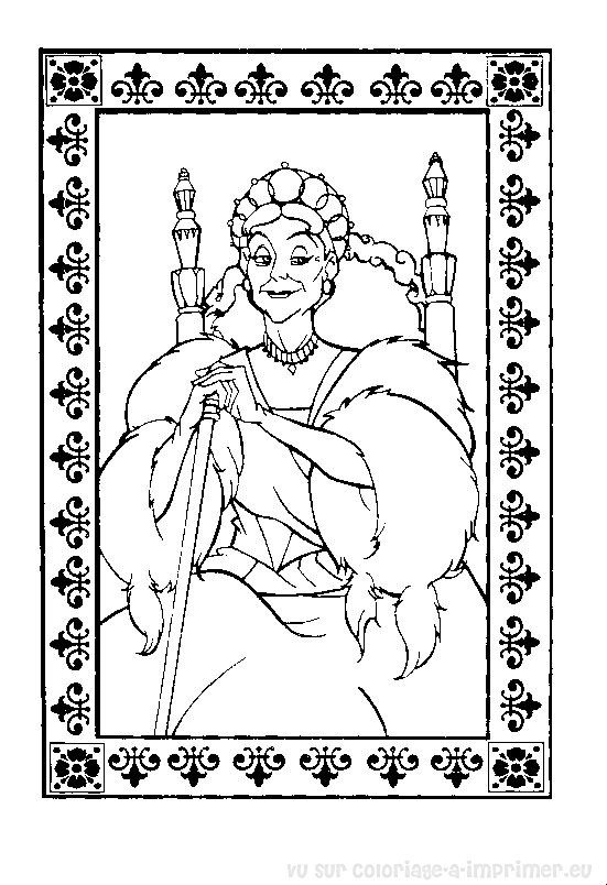 Coloriage d'Anastasia avec un décor de palais et des détails raffinés