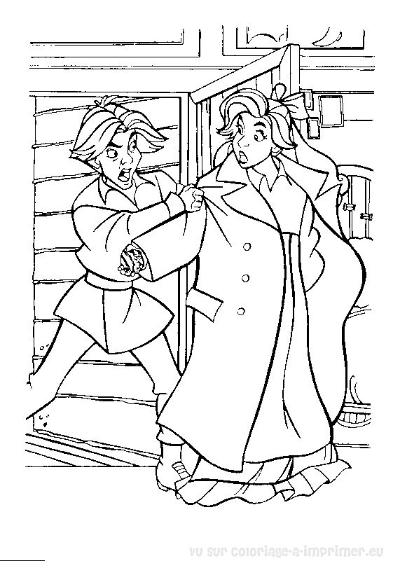 Coloriage d'Anastasia dans un décor royal