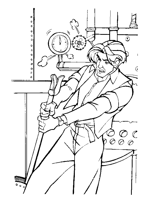 Coloriage d'Anastasia avec son fidèle compagnon dans un décor royal