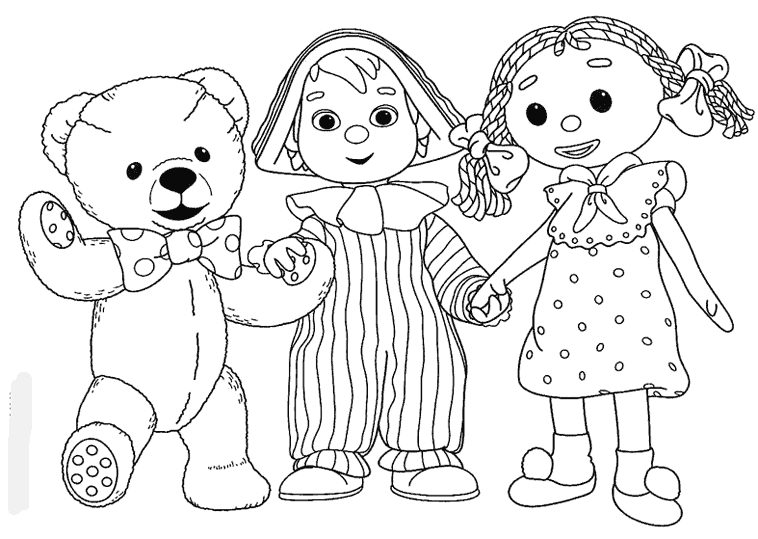 Andy Pandy et ses amis s'amusent dans un jardin ensoleillé