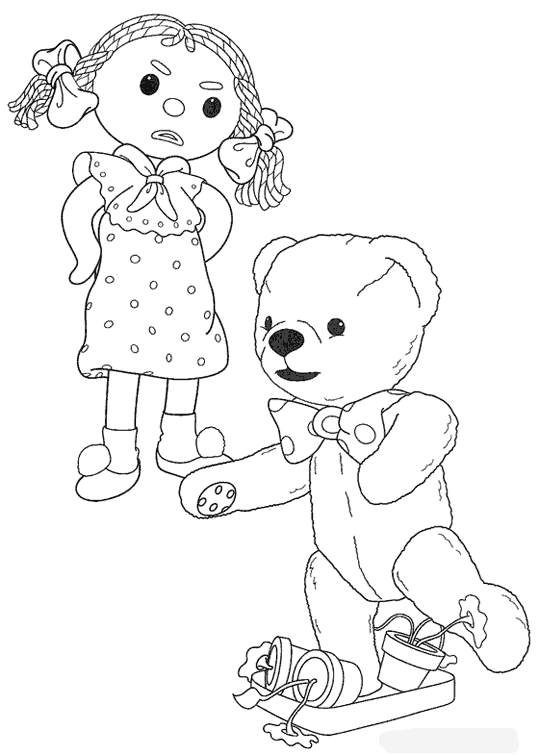 Andy Pandy et ses amis jouant dans la nature