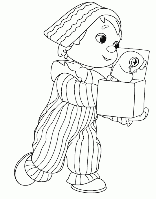 Andy Pandy jouant avec son ami dans un jardin ensoleillé