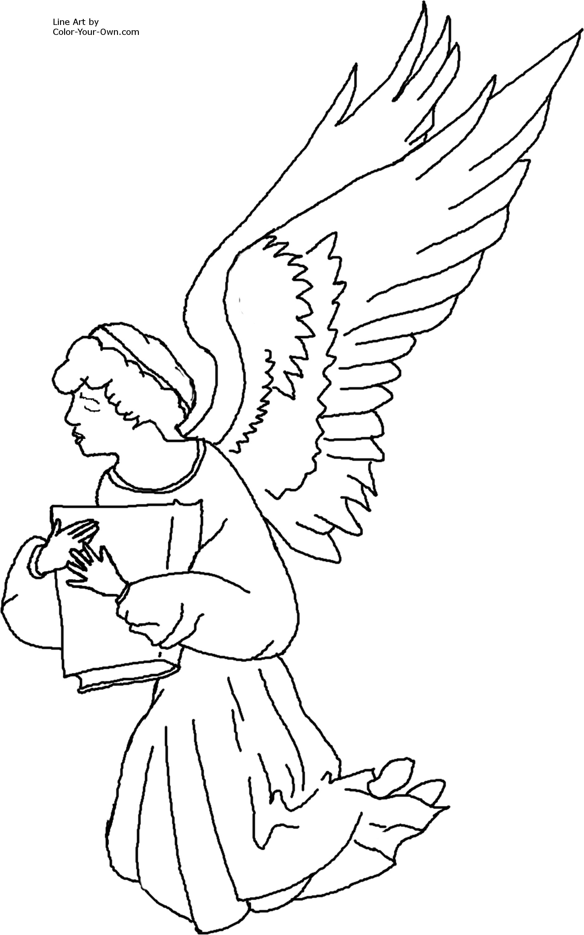 Un ange avec des ailes déployées dans un ciel serein