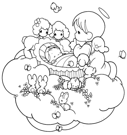 Un ange bienveillant sur un nuage