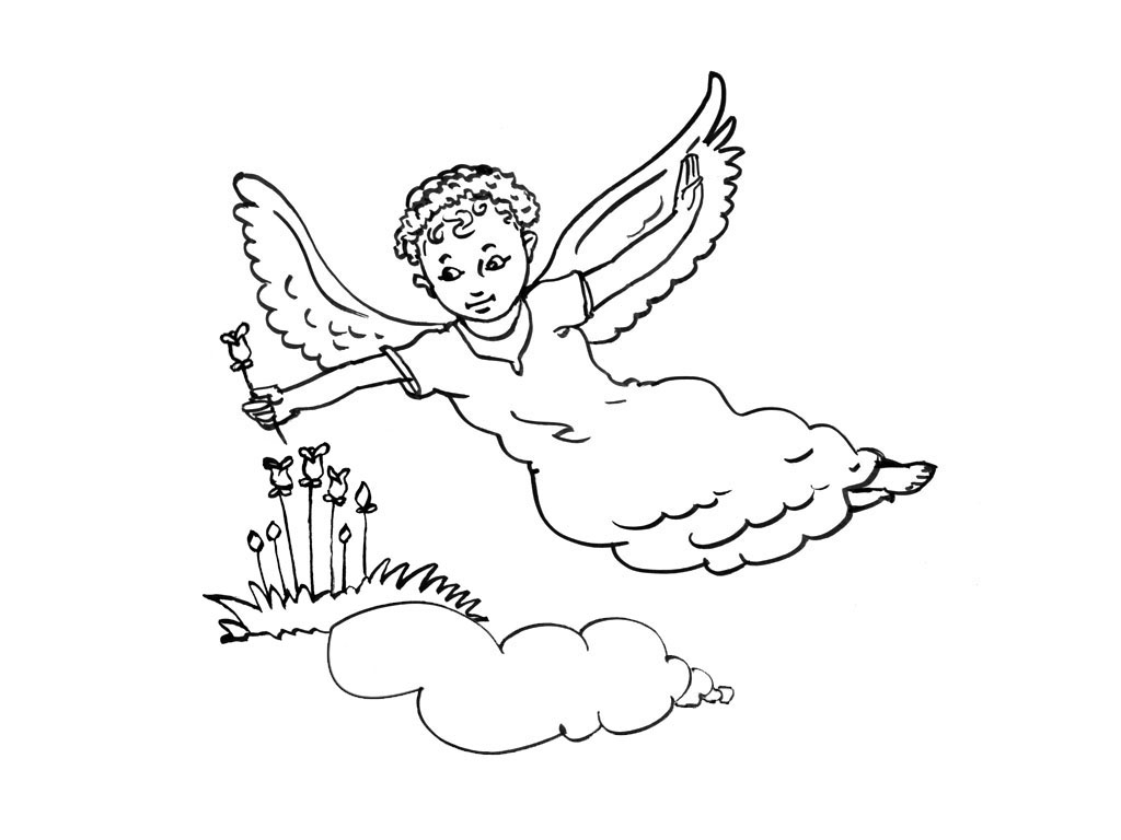 Un ange bienveillant avec des ailes déployées dans un ciel étoilé