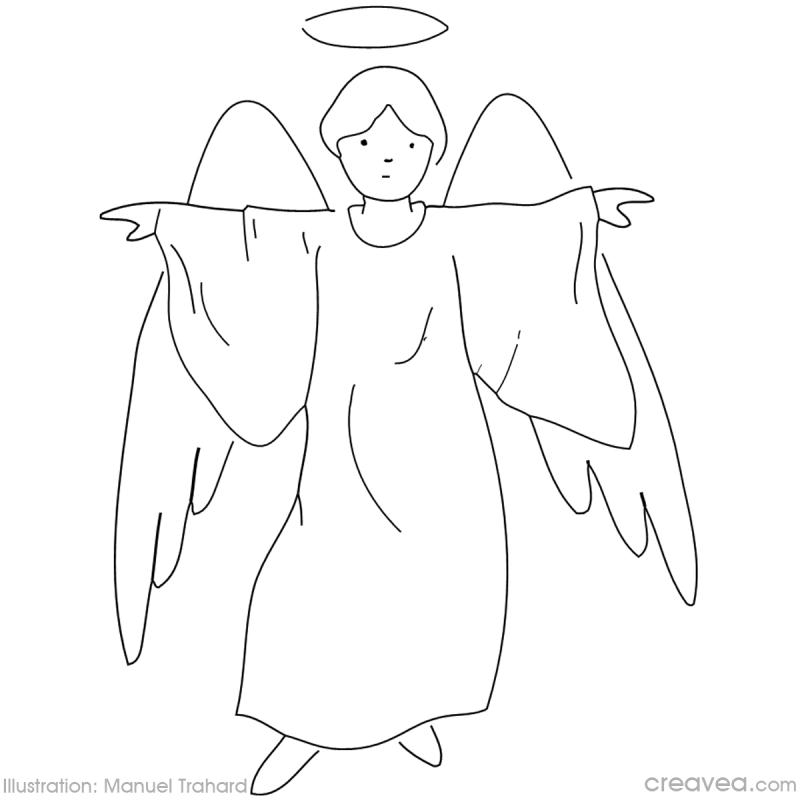 Un ange bienveillant entouré de nuages