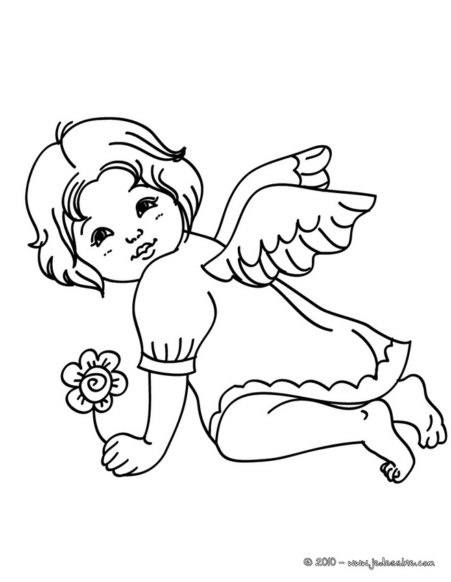 Un ange aux ailes déployées dans un décor céleste