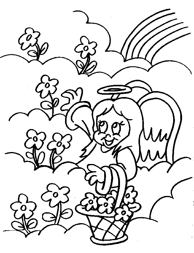 Un ange délicat entouré de nuages doux