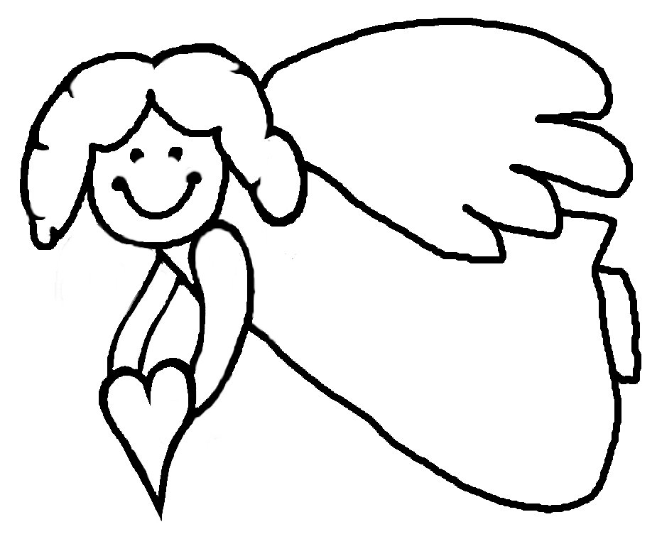 Coloriage d'un ange dans un ciel étoilé