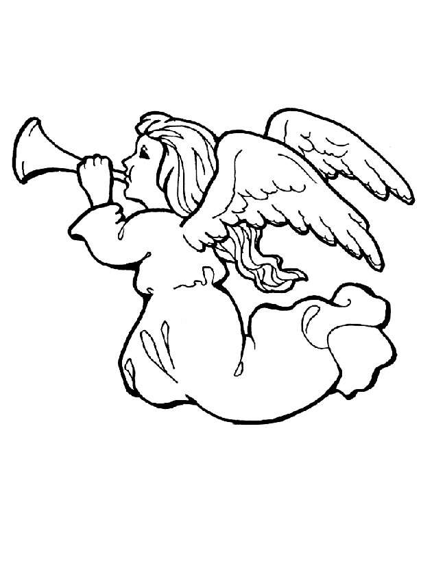 Un ange aux ailes déployées sur un fond céleste