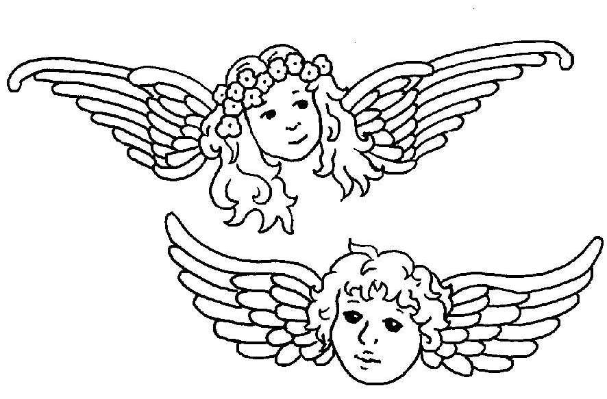 Un ange souriant avec des ailes déployées dans un ciel étoilé