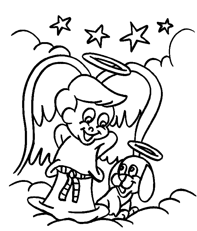Un ange souriant flottant au-dessus des nuages