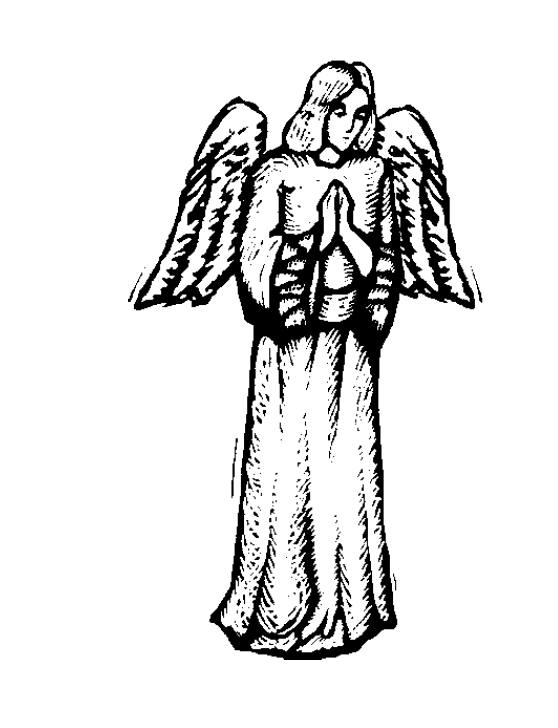 Un ange aux grandes ailes entouré d'étoiles