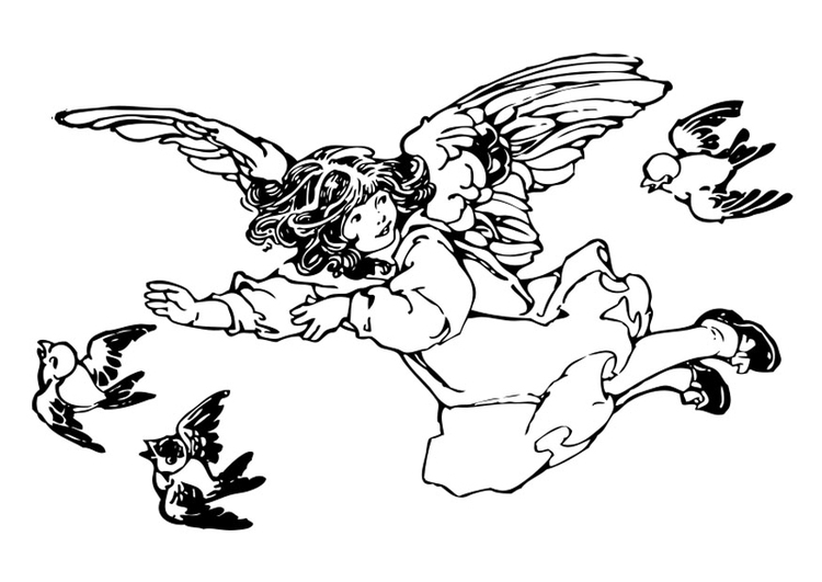 Un ange délicat flottant au-dessus des nuages
