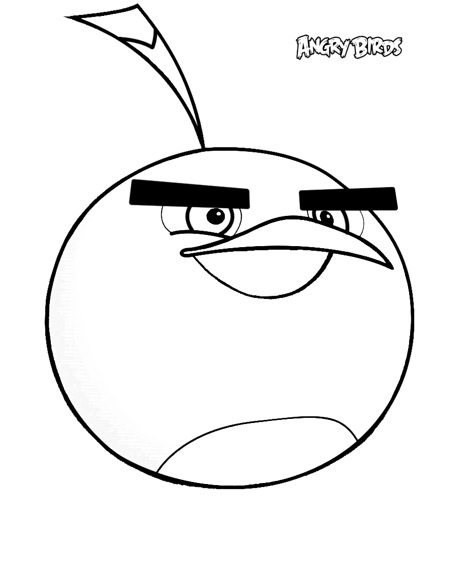 Coloriage d'un personnage Angry Birds en pleine action