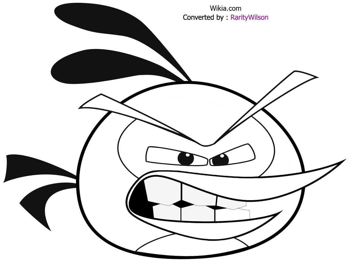 Coloriage d'Angry Birds en pleine action face à des cochons