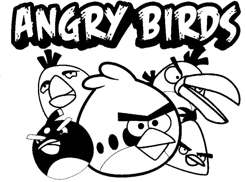 Coloriage des personnages d'Angry Birds en pleine action