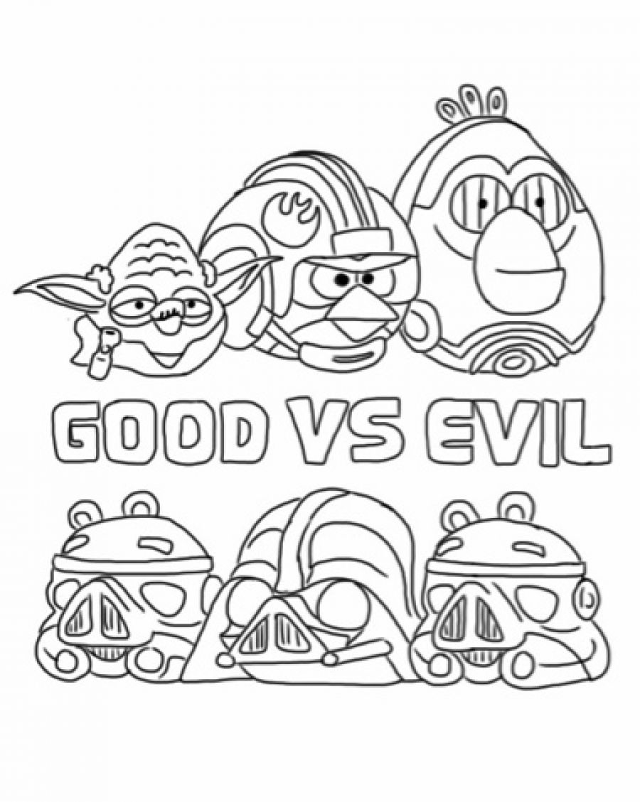 Coloriage d'un personnage des Angry Birds en pleine action