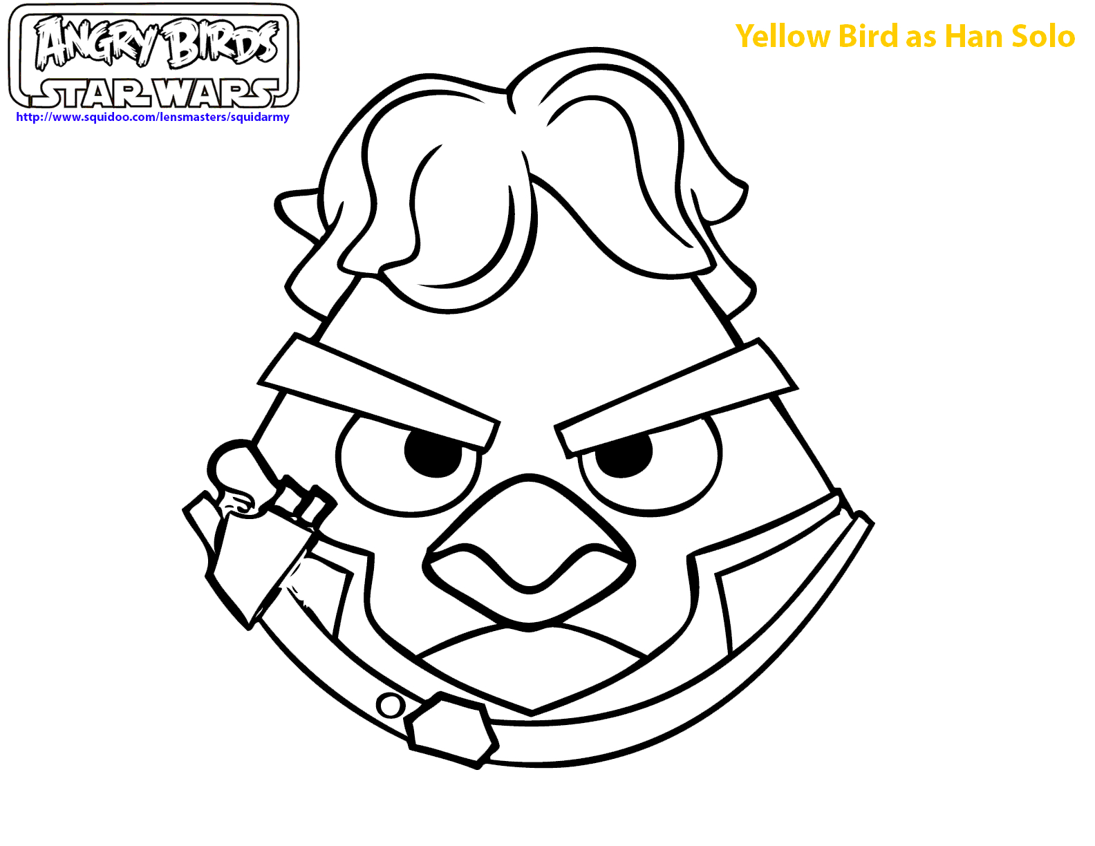 Coloriage d'un groupe d'Angry Birds en pleine action