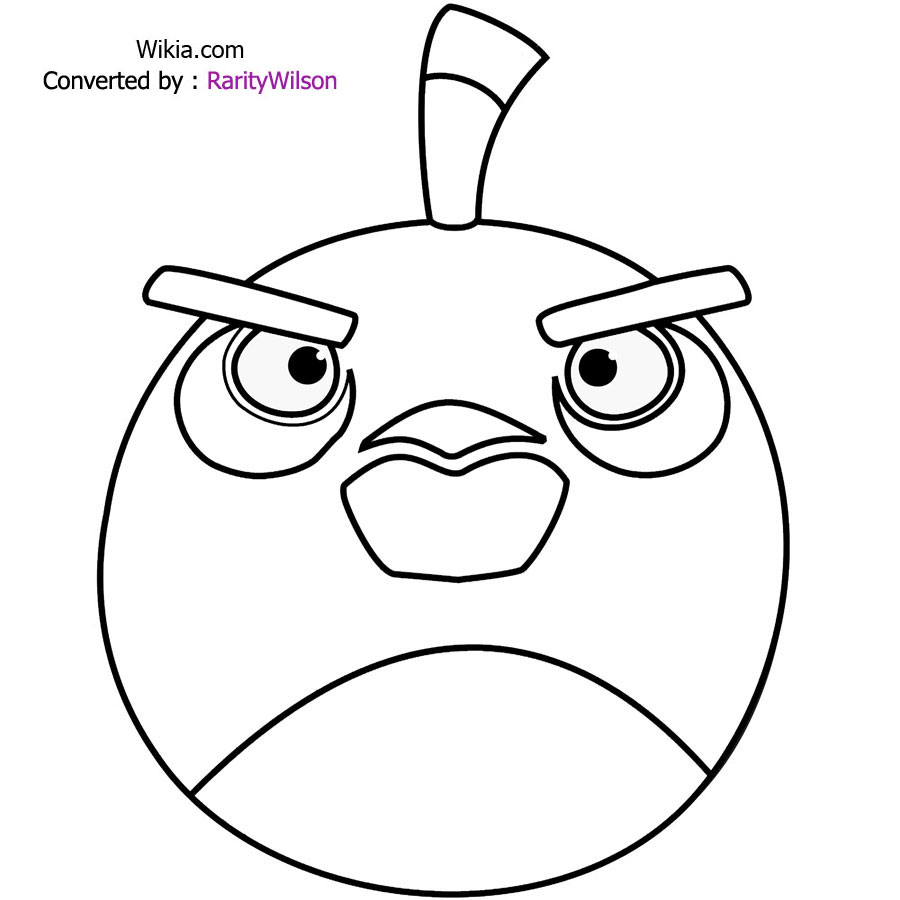 Coloriage d'Angry Birds avec oiseaux et décor en arrière-plan