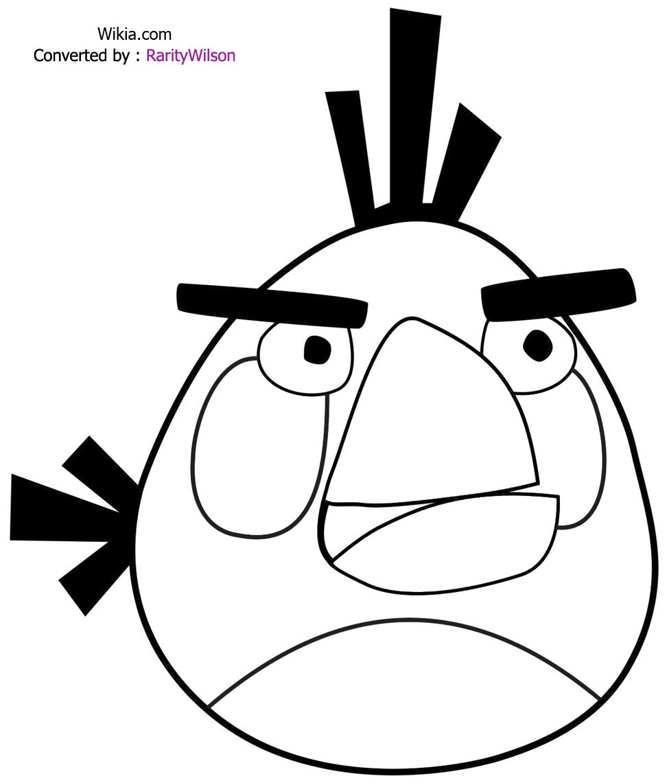 Coloriage d'Angry Birds avec un oiseau prêt à attaquer