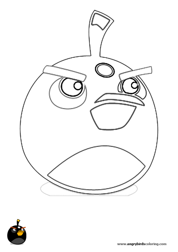 Scène de coloriage avec des personnages d'Angry Birds en action