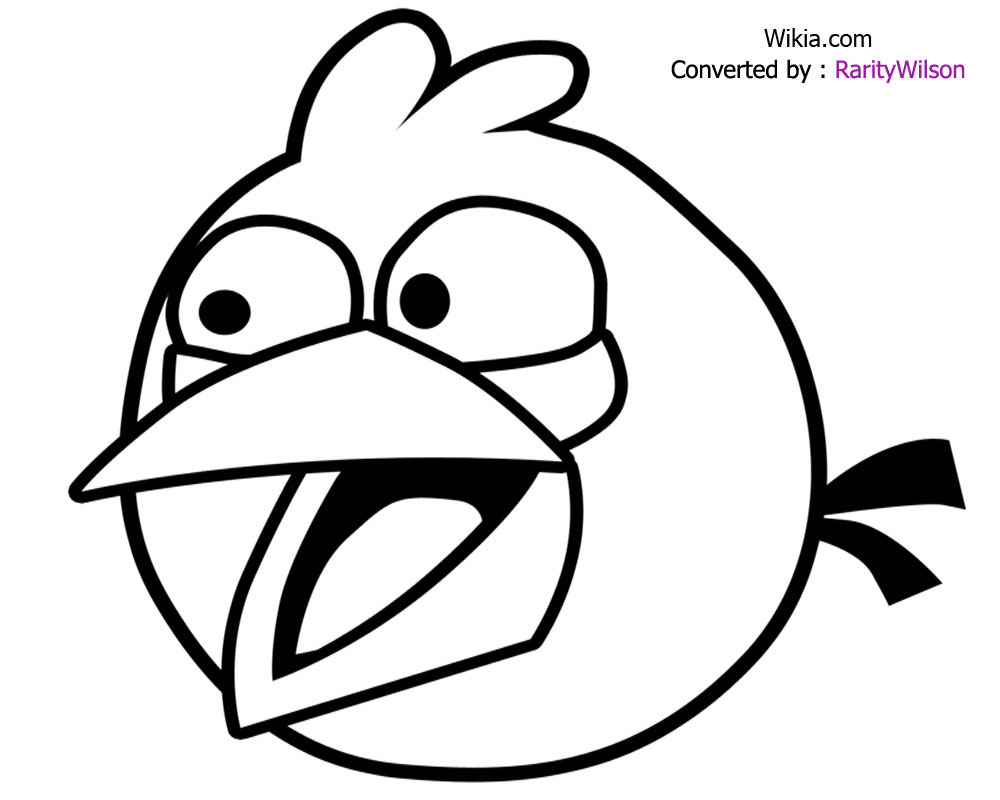 Coloriage d'un oiseau en colère dans un décor simple