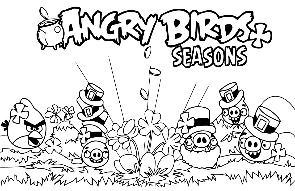 Coloriage d'un personnage d'Angry Birds en pleine action sur fond simple