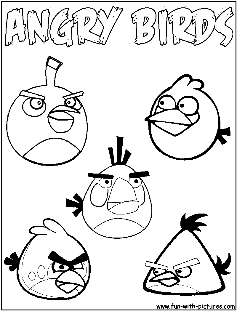 Coloriage d'un personnage Angry Birds prêt à l'action dans un décor simple