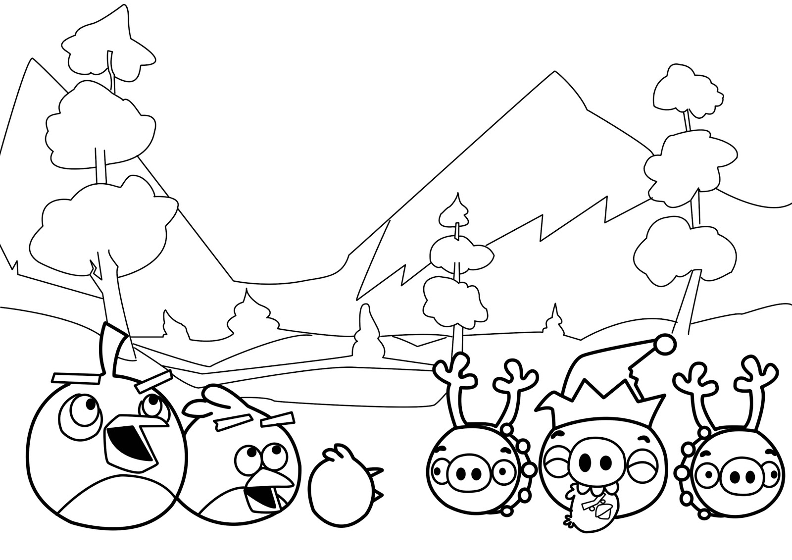 Coloriage d'un oiseau en colère d'Angry Birds sur fond simple