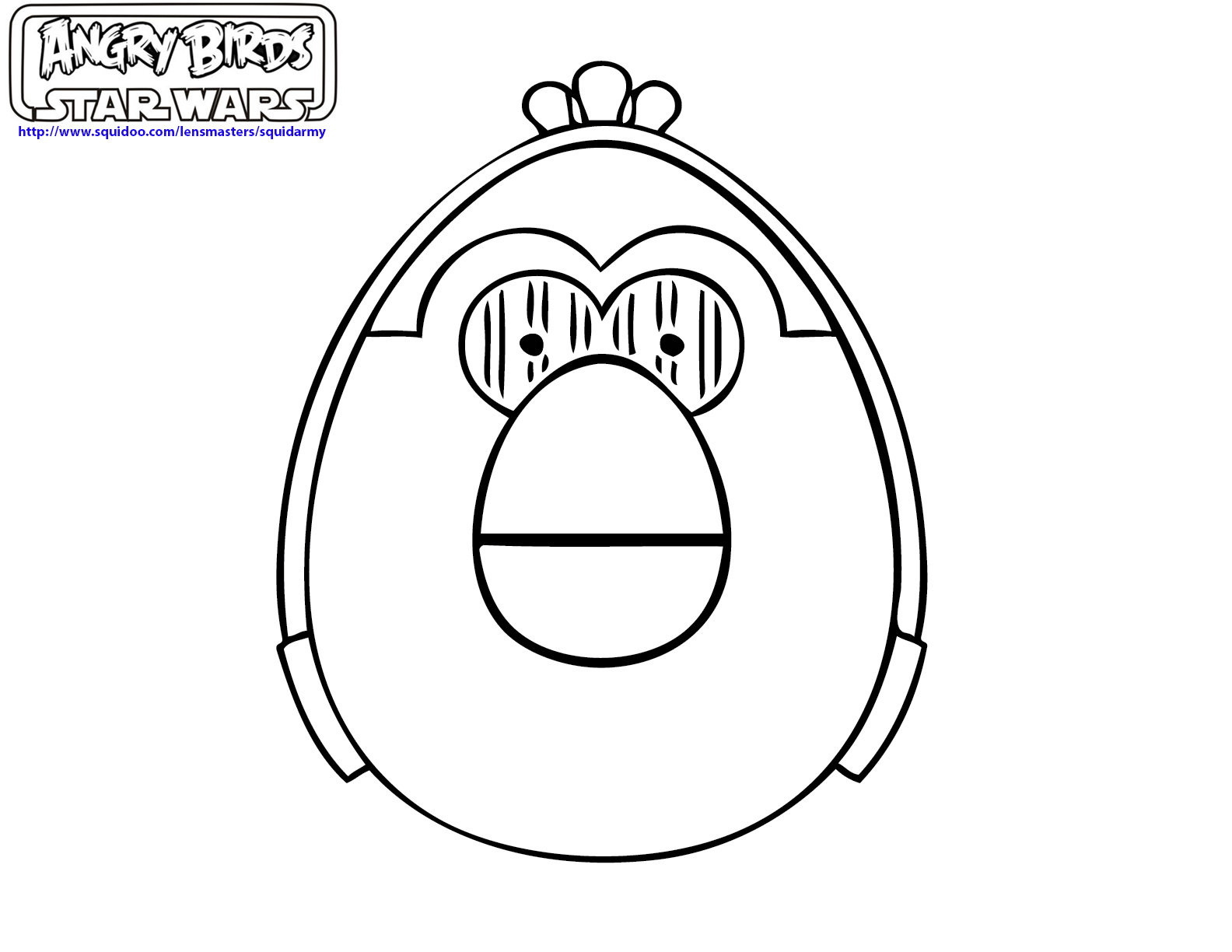 Coloriage d'Angry Birds avec les personnages emblématiques sur fond simple
