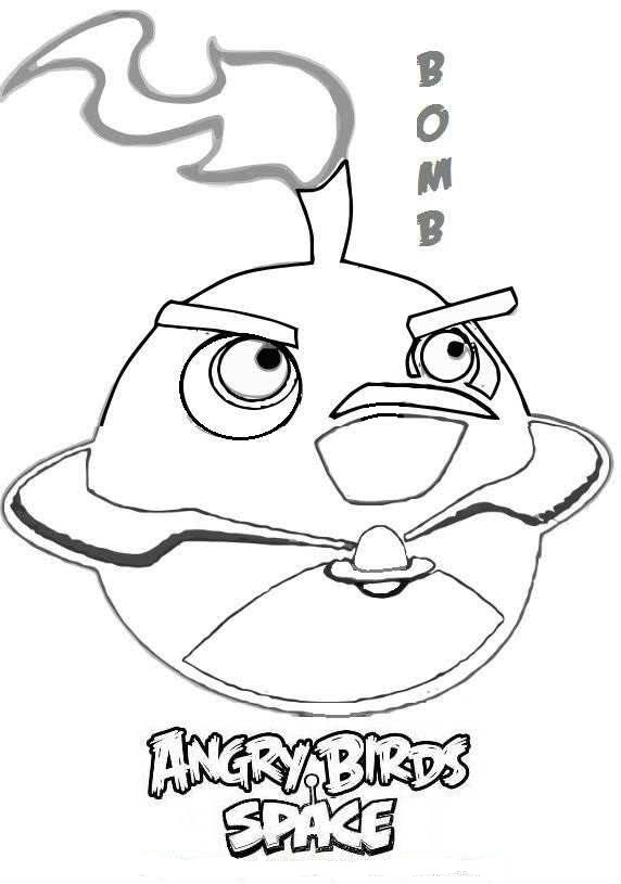 Coloriage d'Angry Birds en pleine action dans un décor ludique