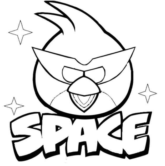 Coloriage d'Angry Birds en pleine action avec un décor simple