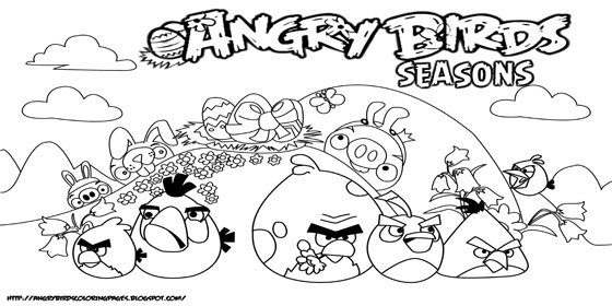 Coloriage d'un personnage d'Angry Birds en pleine action