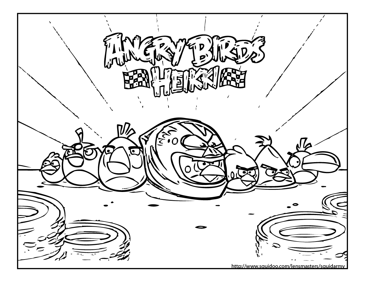 Coloriage d'un oiseau en colère de la franchise Angry Birds
