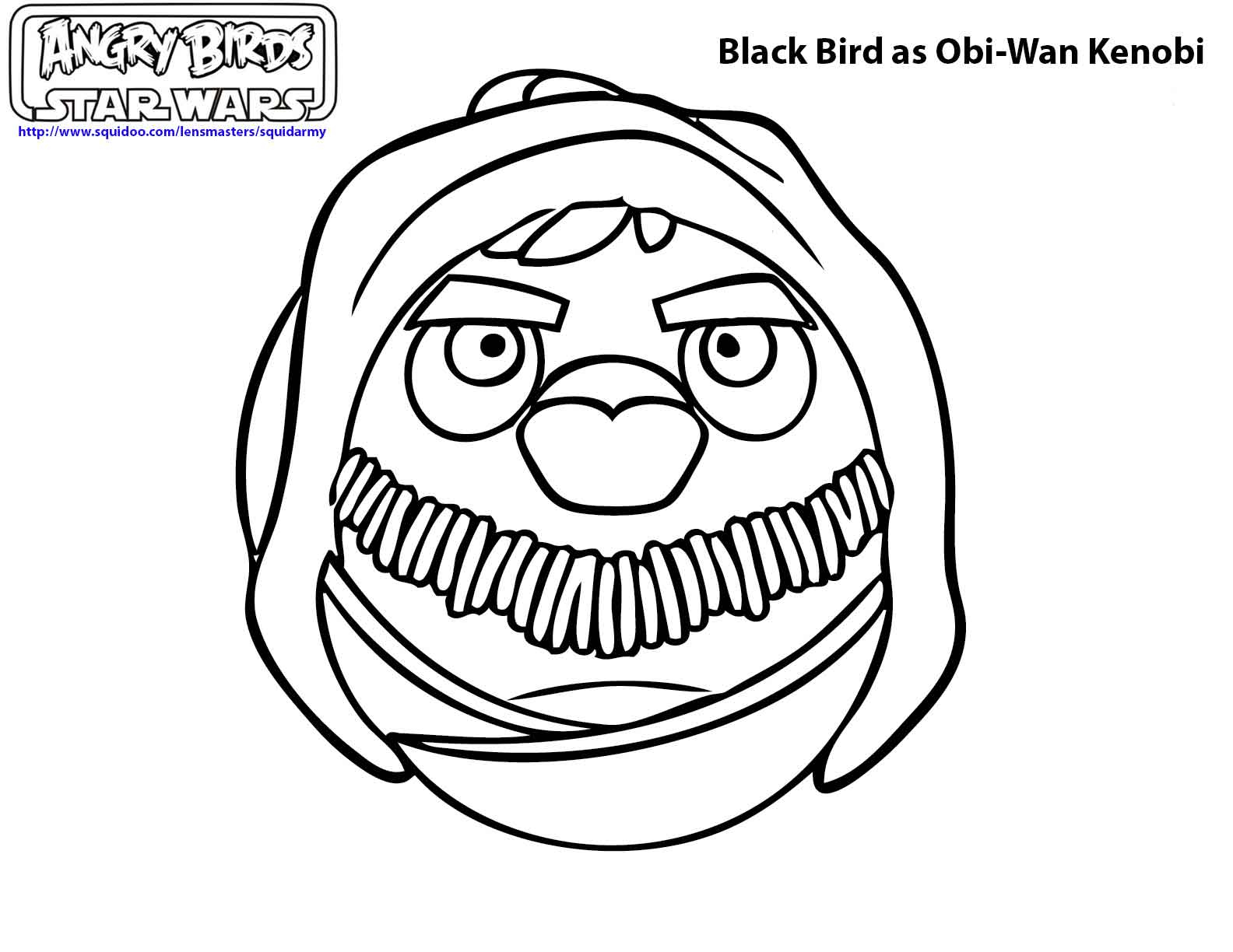 Coloriage d'Angry Birds en pleine action avec des éléments de la nature