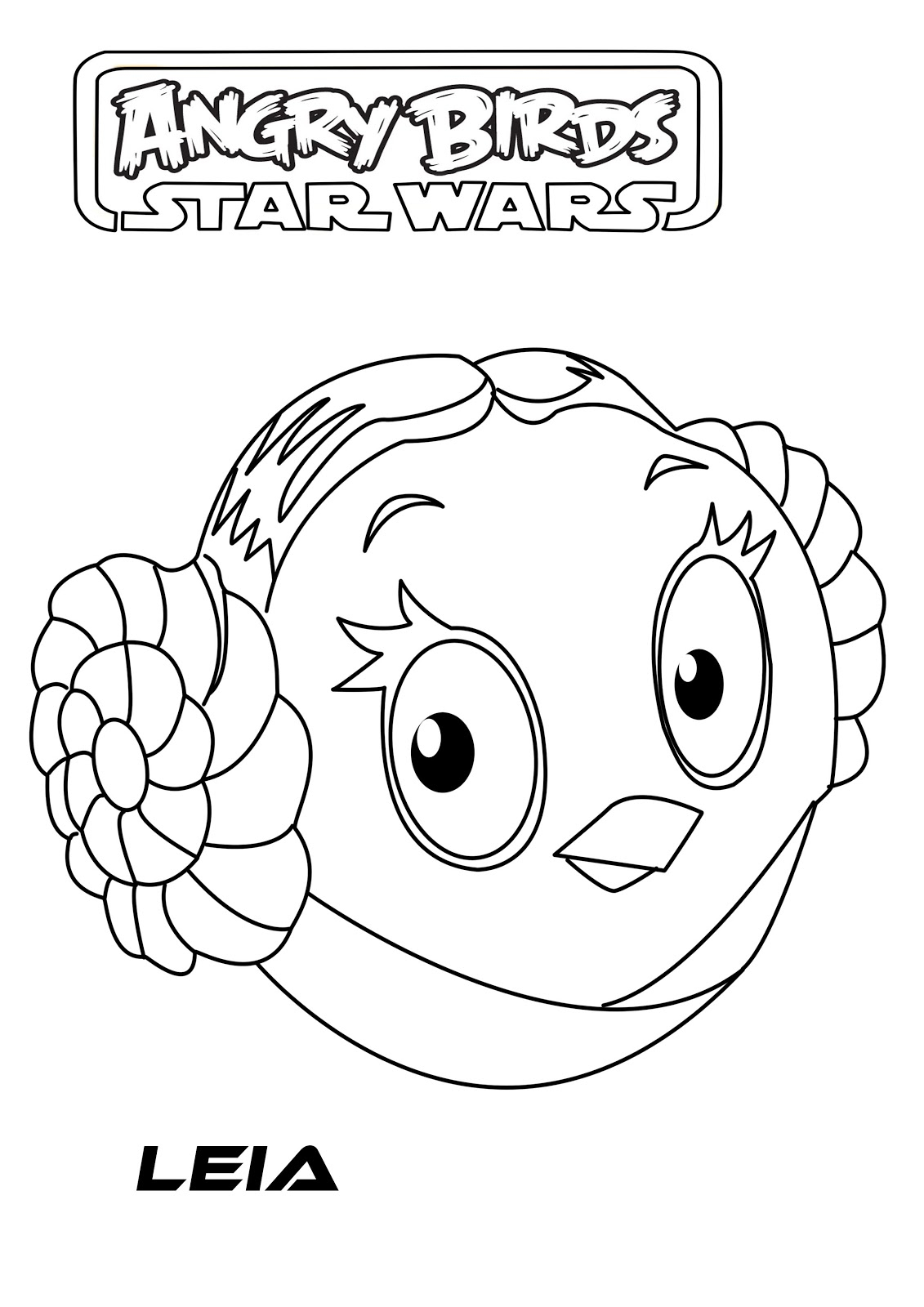 Coloriage d'Angry Birds en pleine action sur un fond simple
