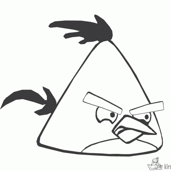 Coloriage d'Angry Birds en pleine action sur un décor simple