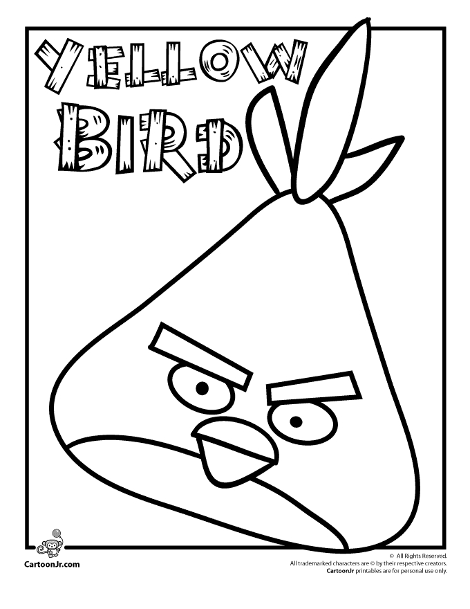 Coloriage d'Angry Birds avec des personnages emblématiques sur fond simple