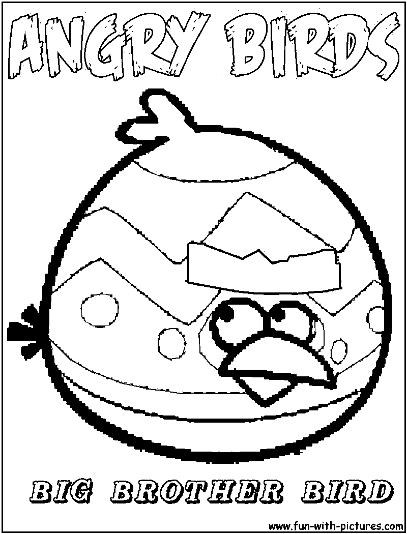 Coloriage d'Angry Birds en plein vol avec un décor simpliste