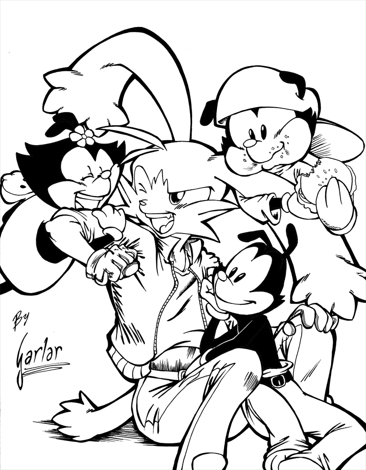 Les Animaniacs en pleine aventure dans un décor comique