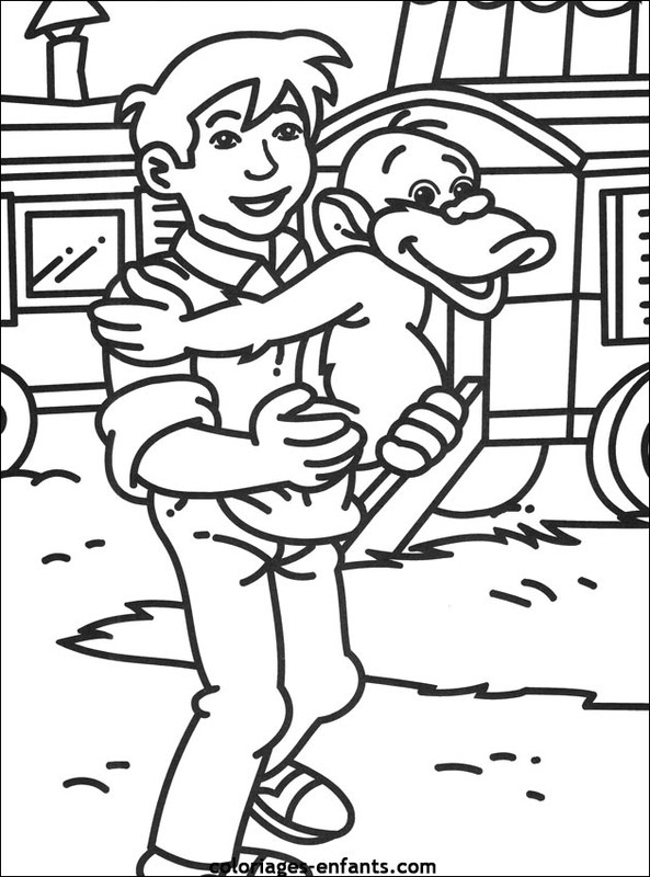 Coloriage d'animaux de cirque en pleine représentation